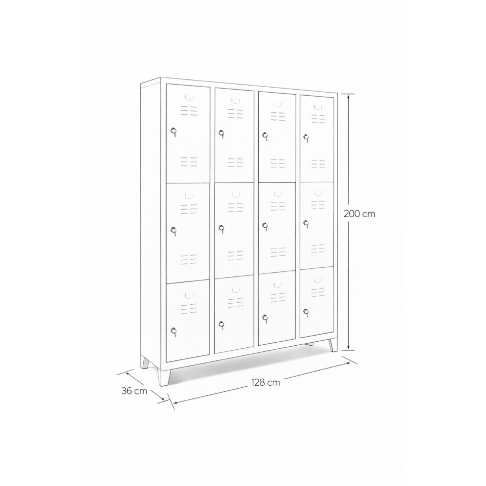 12 gozlu soyunma dolabi metal kilitli personel dolabi