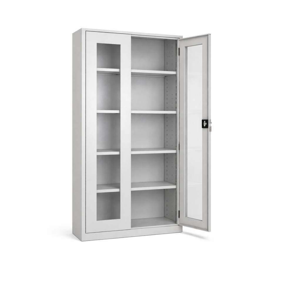 198 cm camli dosya dolabi seffaf kapakli celik arsiv dolabi