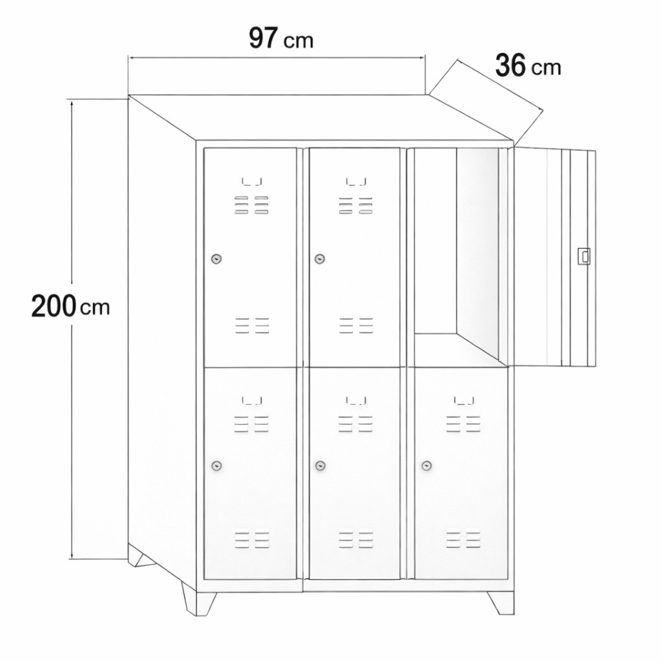 6lı soyunma dolabı metal kilitli çelik dolap
