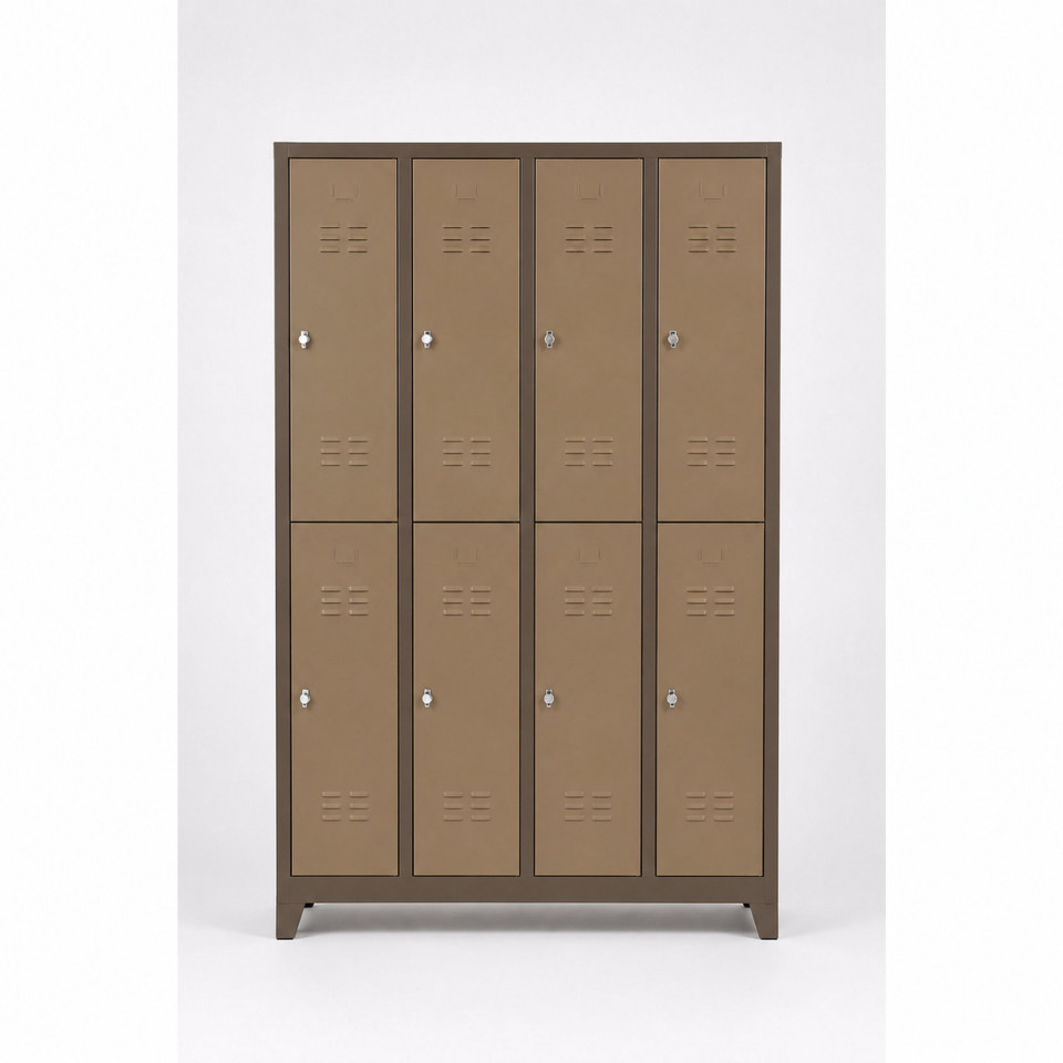 Askeri tip haki 8 kapaklı metal personel dolabı