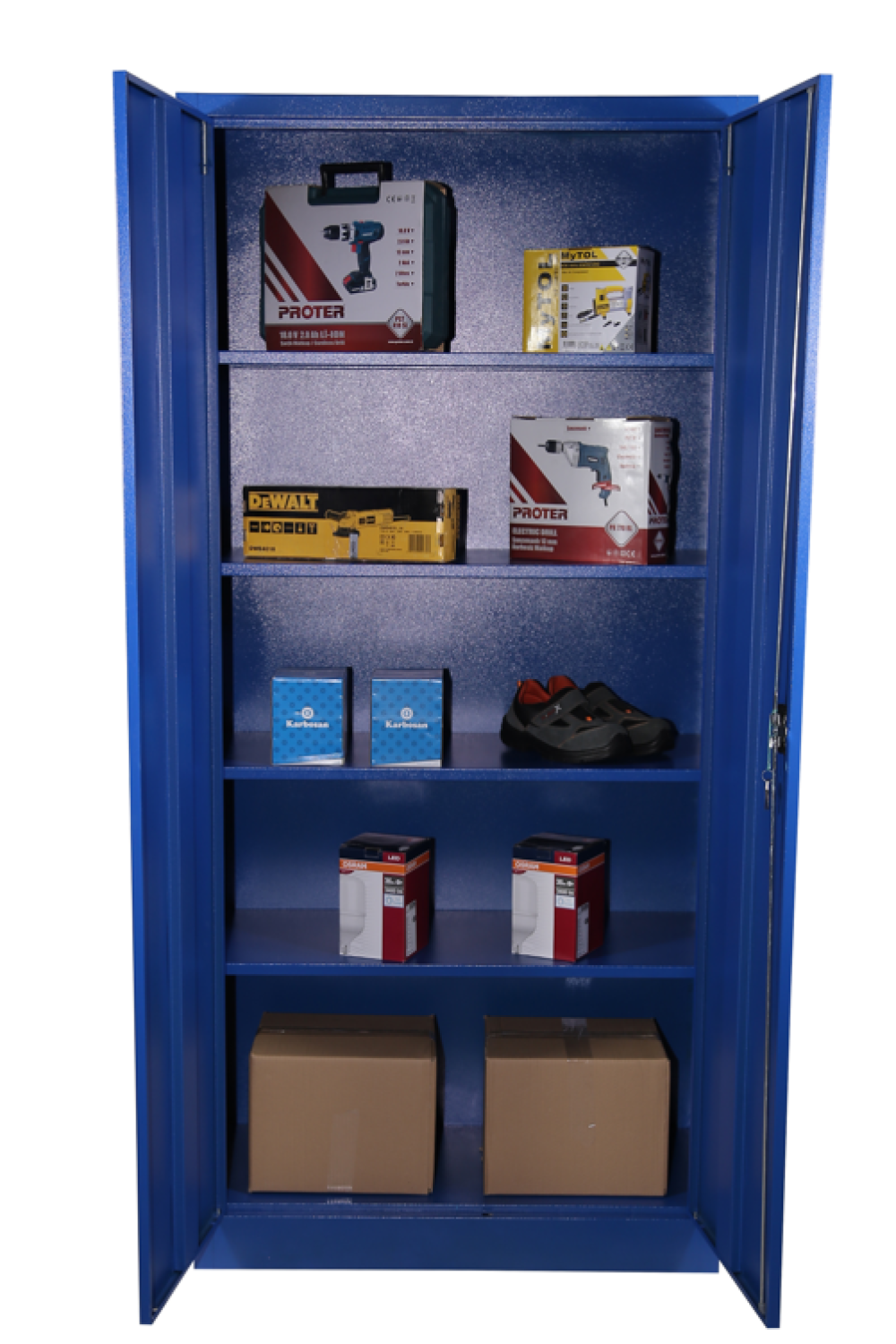 Mavi Kapaklı Malzeme Dolabı