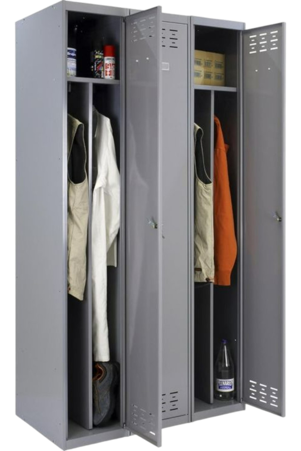 3 Kapaklı Kirli Temiz Bölmeli Metal Soyunma Dolabı