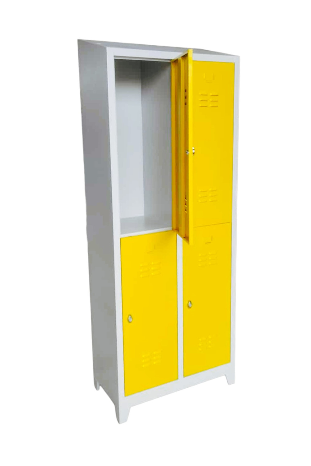 4  Kapaklı Üzeri Eğimli Soyunma Dolabı (Sarı Renk)
