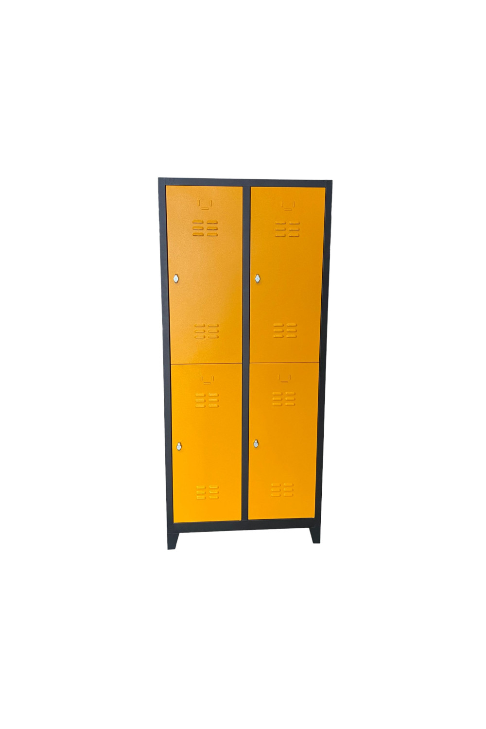 4 kapaklı Metal Personel Soyunma Dolabı (Sarı-Siyah)
