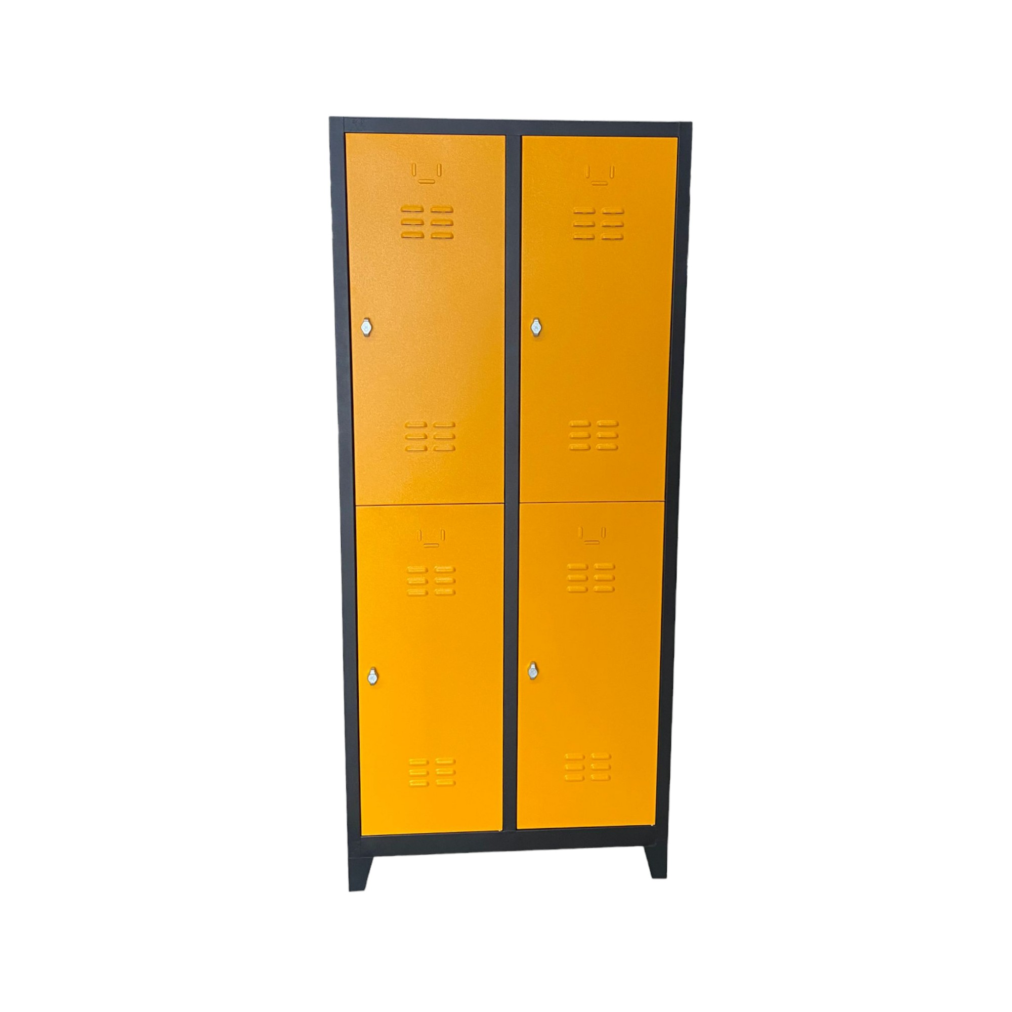 4 kapaklı Metal Personel Soyunma Dolabı (Sarı-Siyah)