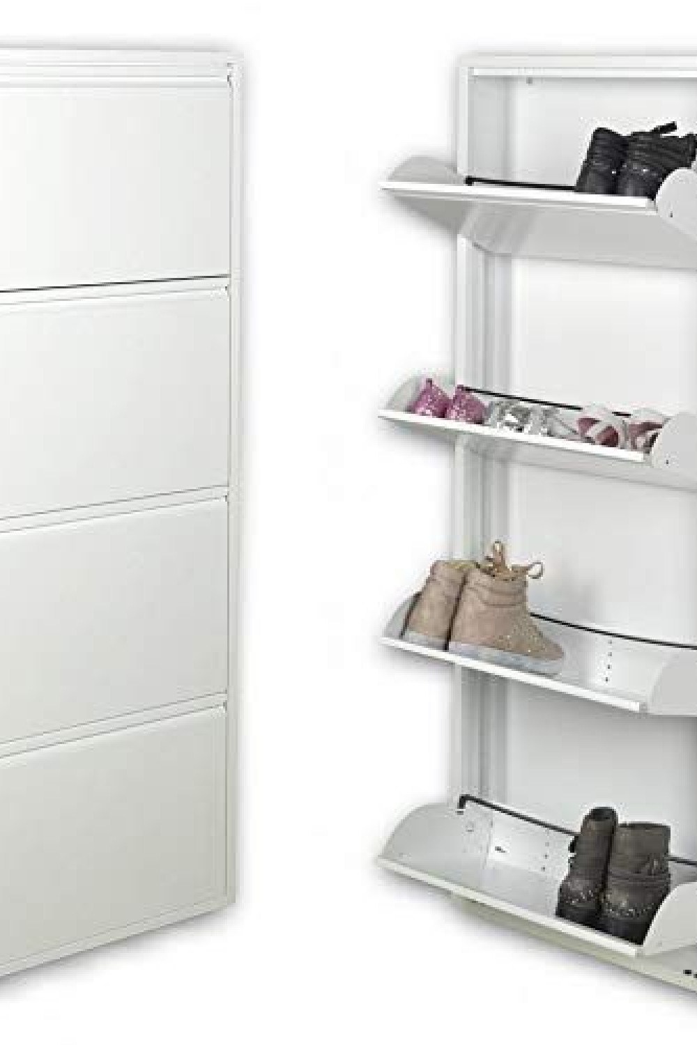 4 Raflı Metal Ayakkabılık