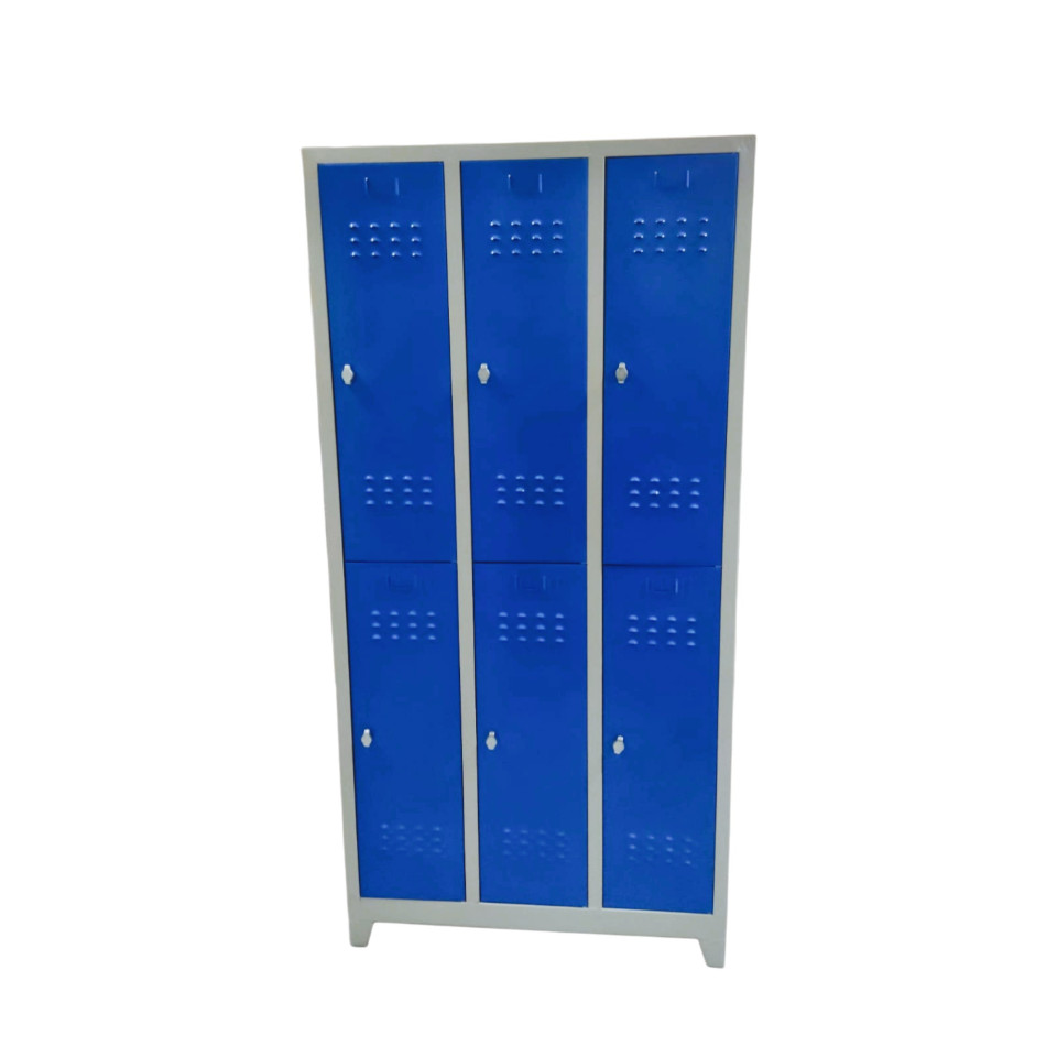 Mavi Kapaklı Ekonomik Altılı Soyunma Dolabı