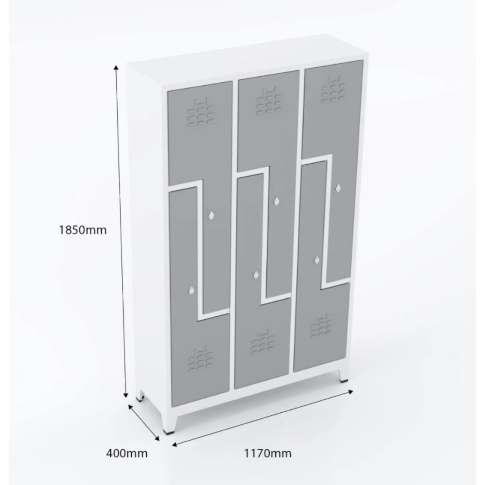 Z Model Altılı Soyunma Dolabı (Gri Renk)
