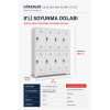8'li soyunma dolabı 128x36x200 cm sekizli çelik personel dolabı önden görünüm