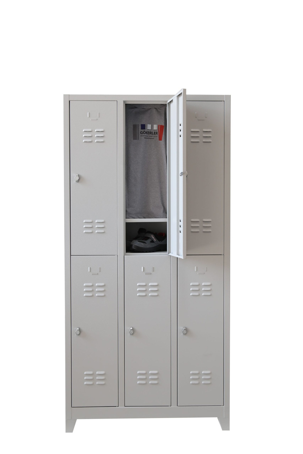 Ayakkabı Bölmeli 6 Kapaklı Personel Soyunma Dolabı