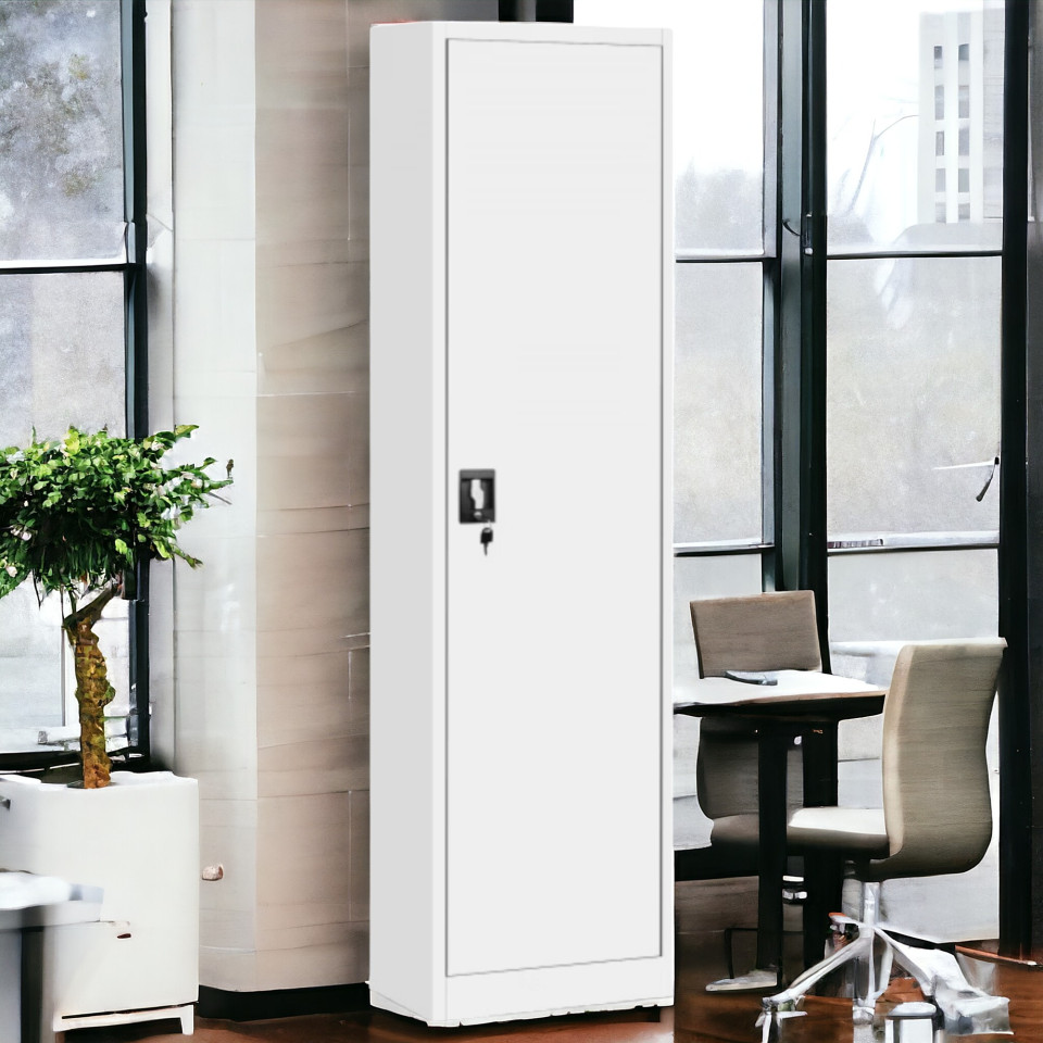 Ergonomik Tek Kapaklı Raflı Ofis-Malzeme Dolabı