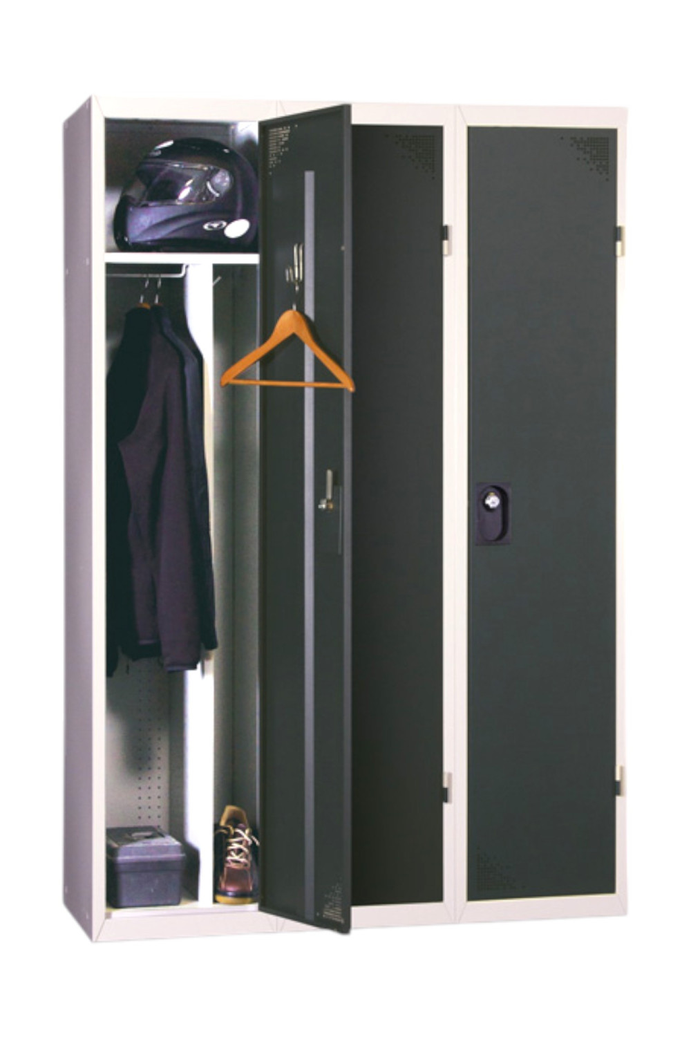 Üçlü Soyunma Dolabı Kirli Temiz Bölmeli Ergonomik