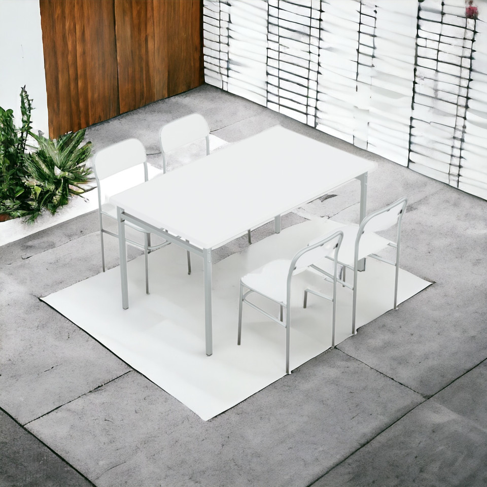 Yemekhane  Werzalit Masa Sandalye Takımı (Gri-Beyaz Renk)