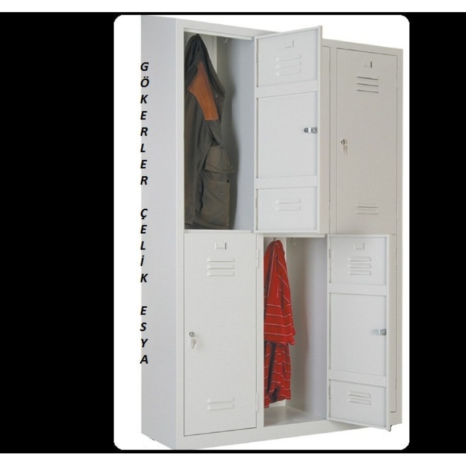 Çatılı Altılı Soyunma Dolabı