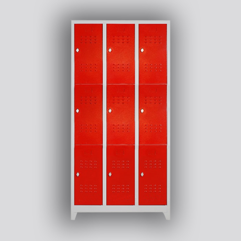 Renkli Dokuzlu Soyunma Dolabı