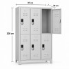 6 kapaklı elektronik şifreli soyunma dolabı RAL 7035 açık gri