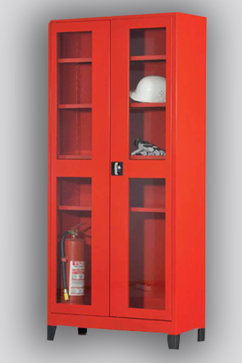 Kırmızı Camlı 198’lik Dosya Dolabı