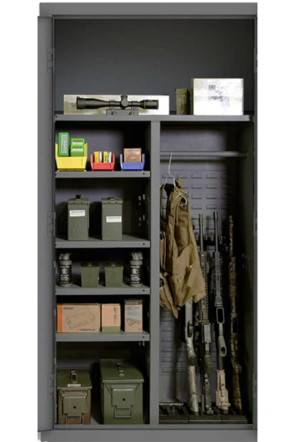 Metal Tüfek-Silah Dolabı Raflı