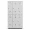 RAL 7035 gri 6 kapaklı metal soyunma dolabı 97x36x200 cm önden görünüm