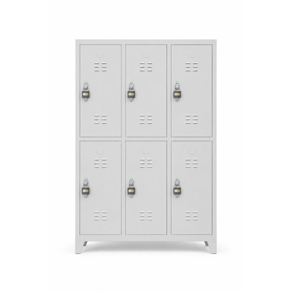standart altılı soyunma dolabı 117 cm geniş çelik personel dolabı
