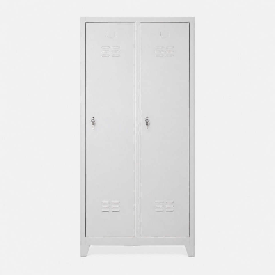 Standart ikili soyunma dolabı 80x40x185 cm metal personel dolabı