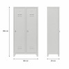 Tek renk gri kirli temiz bölmeli personel dolabı komple RAL 7035, 80x40x185 cm önden görünüm