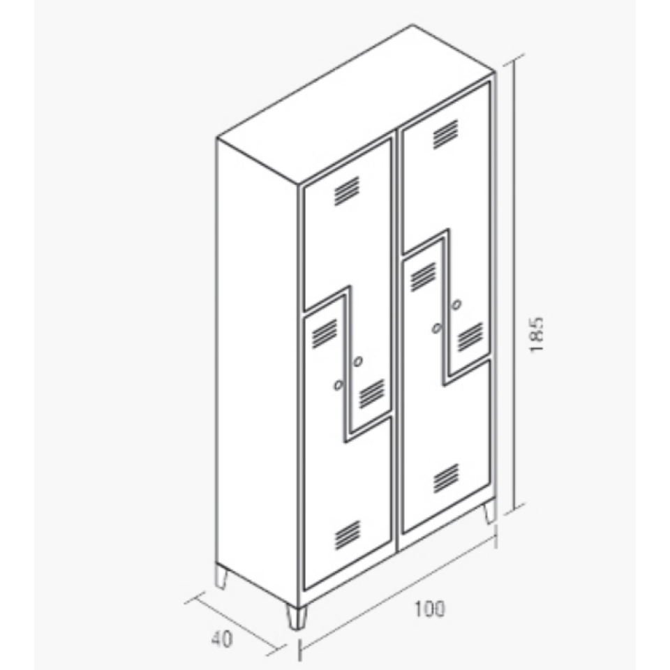Z Model Dörtlü Soyunma Dolabı